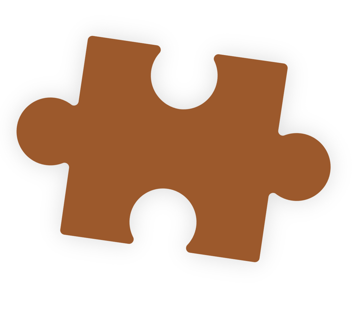 Hnědý dílek puzzle